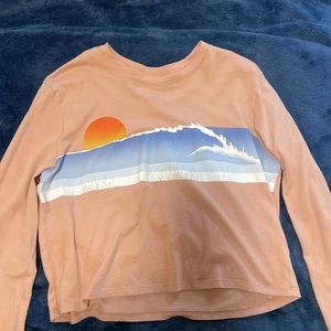 womens hollister cropped long sleeve shirt